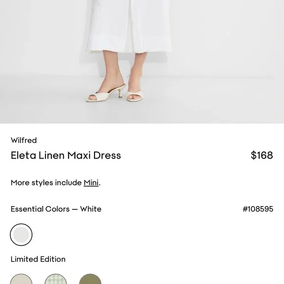 Aritzia Wilfred White Eleta Linen Maxi Dress - Picture 13 of 15